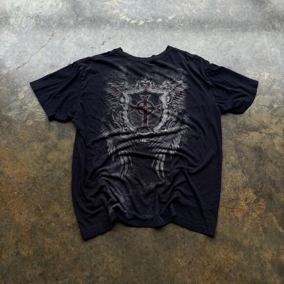 Vintage Y2K Skull and Bones‎ black graphic t-shirt - Picture 3 of 3